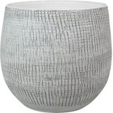 Steege Plantenpot - moderne look - wit grijs - 18 x 16 cm
