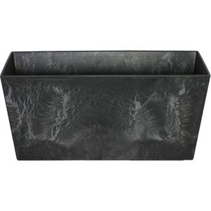 Artstone balkon Plantenbak binnen / buiten Ella 37 x 17 cm zwart