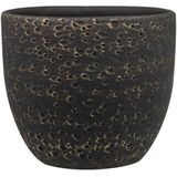 Steege Plantenpot Rinca - zwart - lava look - 29 x 26 cm - Voor binnen