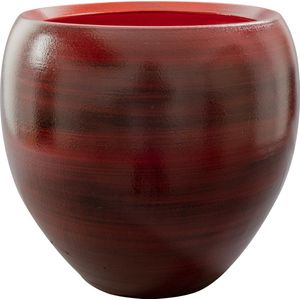 Plantenpot/Bloempot In Een Strakke Modern Design Look Wijnrood Dia 33 cm en Hoogte 28 cm Glanzend