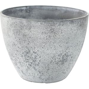 Plantenpot - betongrijs - kunststof - steenpoeder - 22 x 17 cm - Binnen en buiten