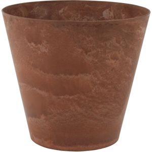 Plantenpot/bloempot in een natuursteen look Dia 37 cm en Hoogte 34 cm dark terra cotta