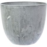 Bloempot/plantenpot van gerecycled kunststof betongrijs D28 en H24 cm