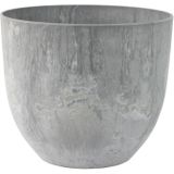 Bloempot/plantenpot van gerecycled kunststof betongrijs D33 en H29 cm