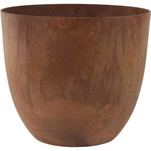 Bloempot/Plantenpot van Gerecycled Kunststof Terra Bruin D45 en H38 cm - Plantenpotten