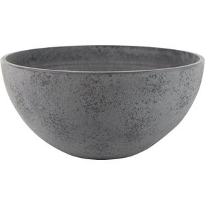 Ter Steege Bloempot/plantenpot schaal - kunststof - donkergrijs - D25 x H12 cm - Plantenpotten