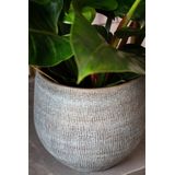 Steege Plantenpot - keramiek - shiny blauw - 36 x 32 cm - bloempot