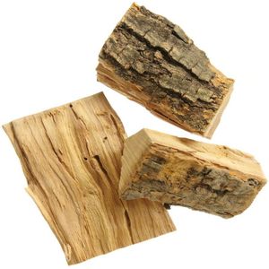 HENDI Rookhouten onderdelen, aromatische houtchips, rookspaanders natuurlijk hout, voor warm roken, ideaal voor pizzaovens, buitenovens en grills, 3 kg, olijf