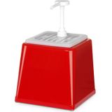 Sausdispenser met Pomp - HENDI - 2,5L - Rood - 230x210x(H)250mm - 203521 - Restaurant - Hotel - Professioneel