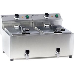 Hendi Friteuse Profi Line met aftapkraan 8+8 liter