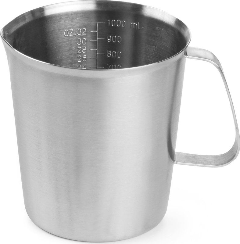 Hendi Maatbeker 1 liter roestvrijstaal