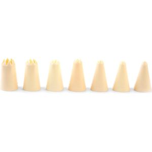 Spuitmondjes Kunststof Gekarteld ( Set van 7 maten )
