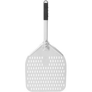 Hendi Vierkante geperforeerde pizzaschep - korte handgreep - 350x710 mm - lichtgewicht aluminium