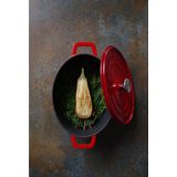 Hendi - Geëmailleerde Gietijzeren Braadpan - Rood - 4,4L
