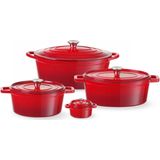 Hendi - Geëmailleerde Gietijzeren Braadpan - Rood - 4,4L