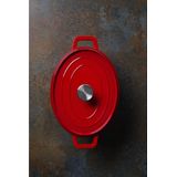 Hendi - Geëmailleerde Gietijzeren Braadpan - Rood - 4,4L