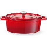 Hendi - Geëmailleerde Gietijzeren Braadpan - Rood - 4,4L