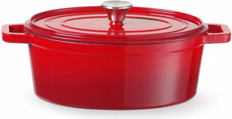 Hendi - Geëmailleerde Gietijzeren Braadpan - Rood - 4,4L