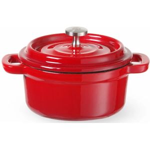 Braadpan Geëmailleerd Gietijzer - HENDI - 0,27L - Rood - 130x100x(H)48mm - HENDI 626856