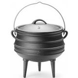 Hendi Gietijzeren pan - traditioneel ontwerp - 6 liter - zwart - met deksel en greep