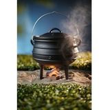 Hendi Gietijzeren pan - traditioneel ontwerp - 6 liter - zwart - met deksel en greep