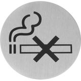 HENDI Deurschildje - Niet Roken - Zelfklevend - Roestvast Staal - Ø75 mm