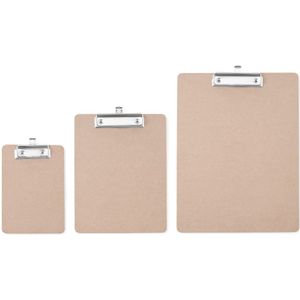 HENDI Klembord, voor menukaarten, A5 formaat, met metalen clip en ophangoog, clipboard, 185x245mm, hout