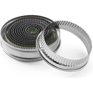 Hendi 14-delige uitsteekvorm set - kartelrand - rond - ø18-108 mm - roestvast staal