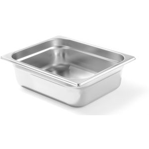 HENDI Gastronorm container, temperatuurbestendig van -40° tot 300°C, stapelbaar, geschikt voor ovens, bain marie en vriezers, chafing dishes, 4L, GN 1/2, 325x265x(H)65mm, roestvast staal