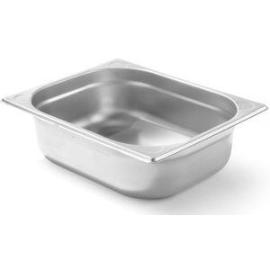 HENDI Gastronorm-bak, GN 1/2, hittebestendigheid -40 °C tot 300 °C, te gebruiken in convectieovens, koelkasten, waterbaden, chafing schijven, 6,5 l, 325 x 265 x 100 mm, roestvrij staal