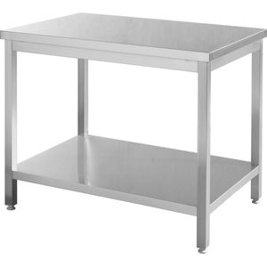 RVS werktafel - 1800x700x(h)850 mm - in hoogte verstelbare poten