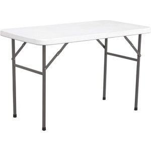 Hendi Campingtafel Wit - Inklapbare Tafel Rechthoek - Vouwtafel voor Buffet - 122x61x(H)74cm