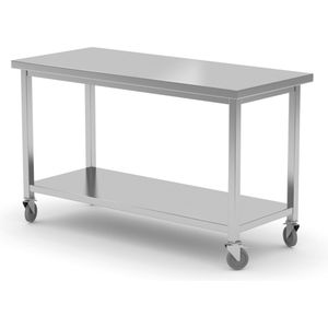 Werktafel met Plank - geschroefd - Diepte: 600 Mm. - HENDI - Kitchen Line - 1200x600x(H)850mm - 815793 - Horeca & Professioneel