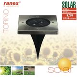 Ranex RA-5000406 LED Solar Grondspot RVS