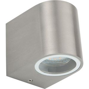 LED Wandlamp voor Buiten 3W Geborsteld Aluminium, Halfrond, GU10 Fitting