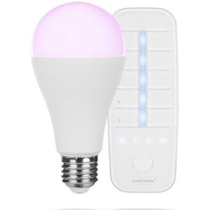 Smartwares Smart Home Pro Ledlamp met E27 kleuren, traploos instelbaar en dimbaar, compatibel met Alexa en app bestuurbaar via optioneel verkrijgbare basisstation, wit