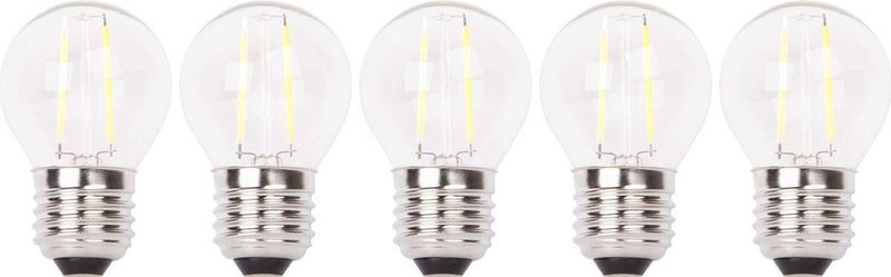 XQ-Lite - LED Kogellamp E27 2 Watt - Warmwit - 200 Lumen - 5 Stuks