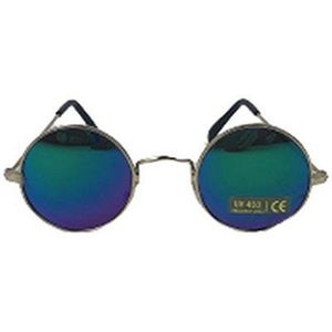 Zonnebril COACHALLA - Festival Bril - Rave - UV 400 - Zilver Blauw - Ronde zonnebril - Shades - Unisex - Volwassen