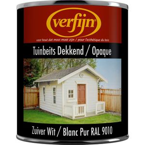 Verfijn Tuin- & Steigerhoutbeits Dekkend 750ml zuiver wit (ral 9010)