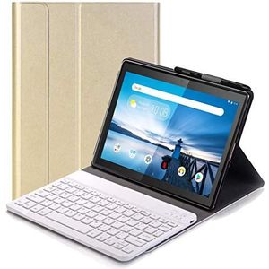 Toetsenbordbeschermhoes voor Lenovo Tab M10 TB-X605/TB-X505 - QWERTY Ultra PU beschermhoes met standaard functie met afneembaar toetsenbord draadloos toetsenbord voor Lenovo Tab M10 TB-X605F/L