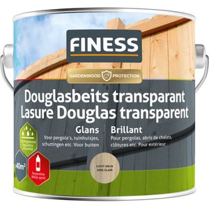 Finess douglas beits transparant - licht grijs - 2,5 liter