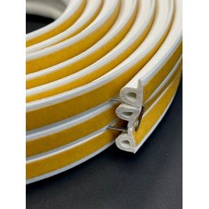 Maclean Tochtband P-profiel - Epdm-rubber - Wit - Zelfklevend - Deuren En Ramen - Kieren 2-5,5mm - 7,5m | Deurbenodigdheden