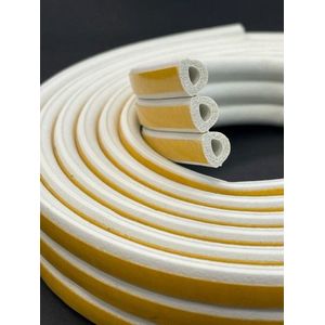Maclean Tochtband D-profiel - Epdm-rubber - Wit - Zelfklevend - Deuren En Ramen - Kieren 2-6mm - 7,5m | Deurbenodigdheden