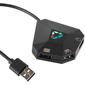 Megadream Toetsenbord- en muisconverter voor NS-Switch, USB-schakelaar, toetsenbord- en muisadapter voor PS4/PS3/Xbox One/360 console-serie converter, 1 type-C en 3 micro-USB