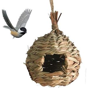 TentHome Vogelnest Hangend Vogelhuisje Riet Kooi voor Papegaaien Mezen Papegaaien (C)