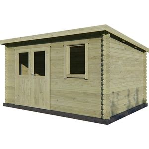 Outdoor Life Products - Tuinhuis Amira 380 X 275 - Geïmpregneerd - Olijfgroen