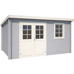 Outdoor Life Products | Tuinhuis Amira 380 x 275 | Gecoat | Platinum Grey-Wit