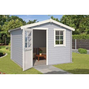 Outdoor Life Products | Tuinhuis Nina 275 x 230 | Gecoat | Platinum Grey-Wit