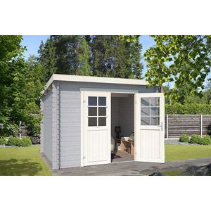 Outdoor Life Products | Tuinhuis Nadia 275 x 230 | Gecoat | Platinum Grey-Wit