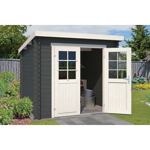 Outdoor Life Products | Tuinhuis Indi 230 x 230 | Gecoat | Carbon Grey-Wit